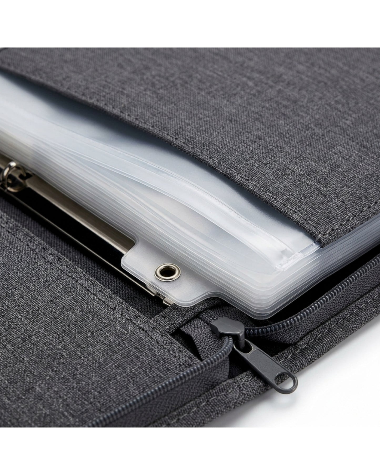OAKD Zipper Receipt Organizer Album Charcoal 18 Sections