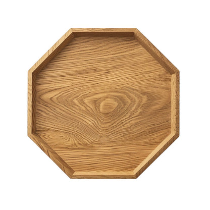 OAKD Modern Geometric Oak Wood Catchall Tray - Hexagonal Desk and Jewelry Organizer